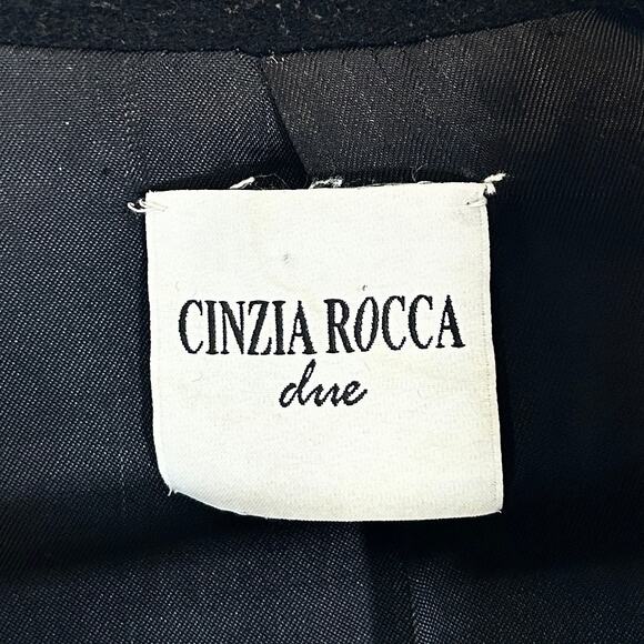 Cinzia Rocca Wool Cashmere Coat Womens 6 Black Made Italy Tailored - Picture 11 of 16